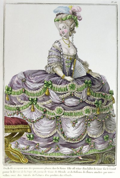 A Duchess at the Court of Louis XVI Wearing a Dress with Paniers, Plate Number 161 from 